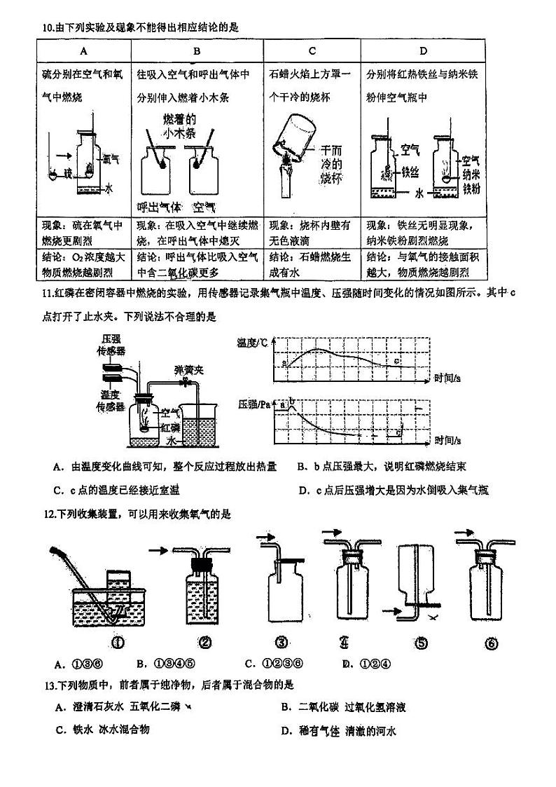 广东省广州中学2024-2025学年九年级上学期10月月考化学试题第3页