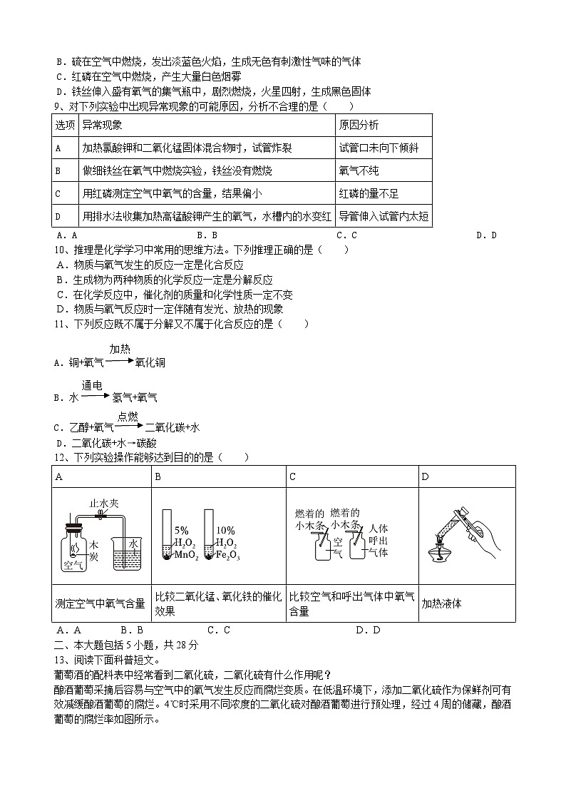 2023-2024学年安徽省安庆市桐城市大关中学九年级（上）月考化学试卷（10月份）.第2页