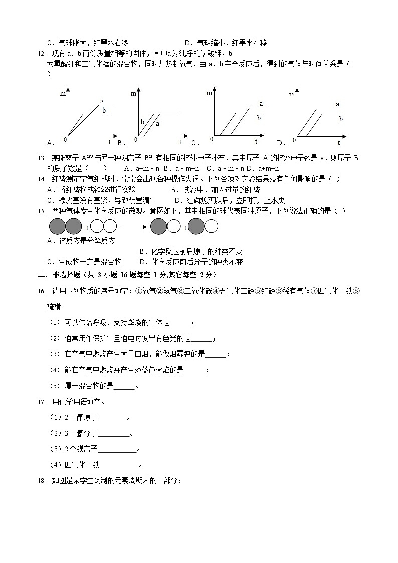 2023-2024学年湖南省永州市冷水滩十六中九年级（上）第一次月考化学试卷.02