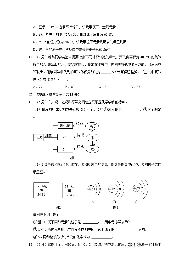 2023-2024学年湖北省孝感市汉川市五校教联体九年级（上）月考化学试卷（10月份）第3页