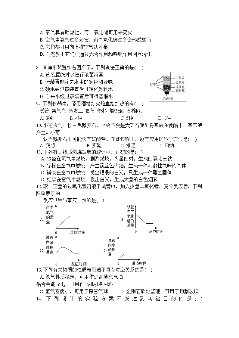 2023-2024学年江苏省扬州市仪征实验教育集团九年级（上）质检化学试卷（10月份）.02