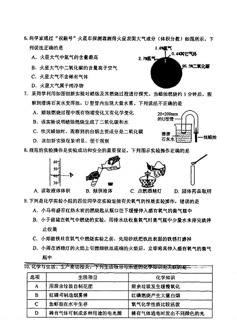 辽宁省抚顺市2024-2025学年九年级上学期第一次月考化学试题第2页