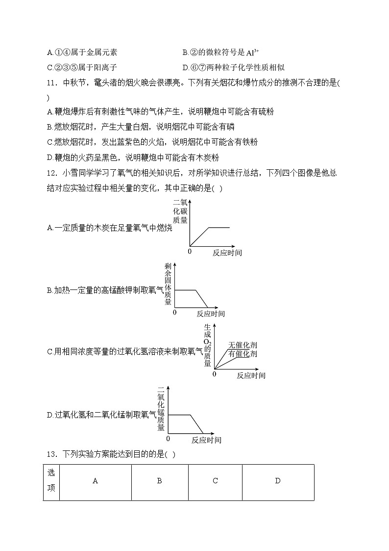 湖北省孝感市2025届九年级上学期10月月考化学试卷（A）(含答案)第3页