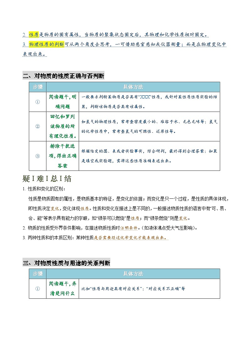 中考化学：答题 技巧与 模板构建 专题04 物质的性质与用途（学案原卷版）第2页