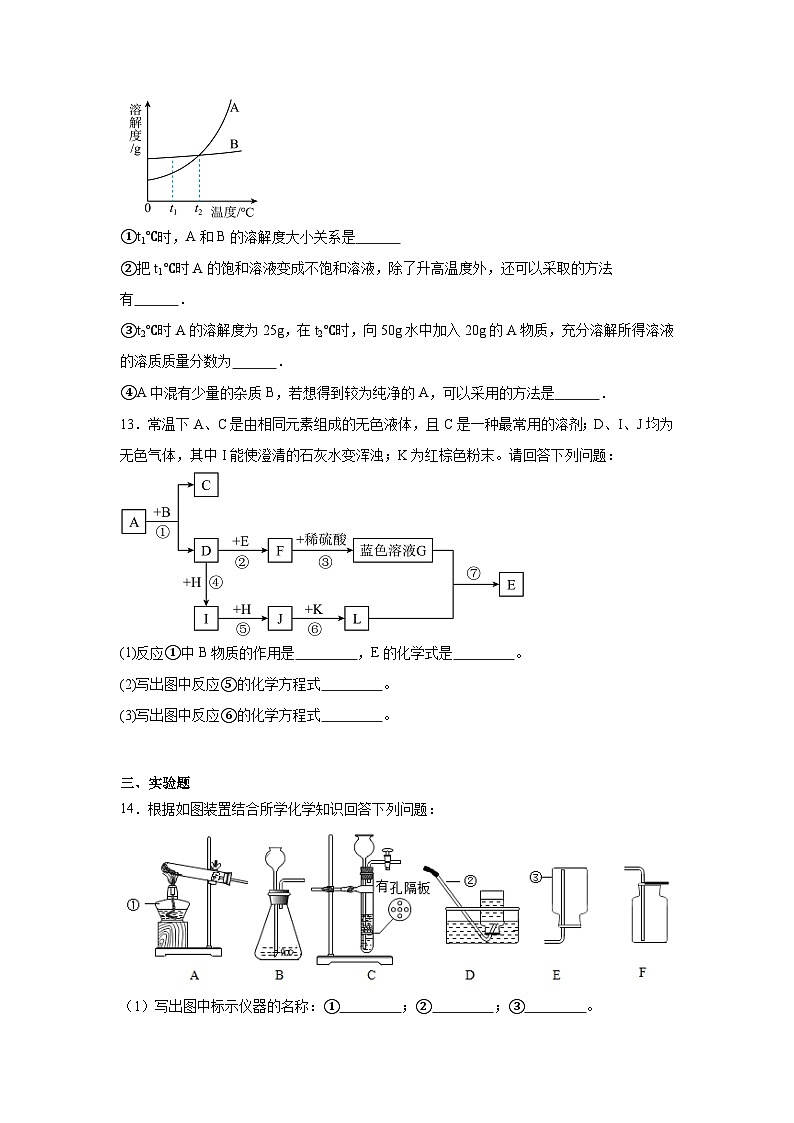 甘肃省嘉峪关市某校2024-2025学年九年级上学期第三次模拟化学试卷第3页