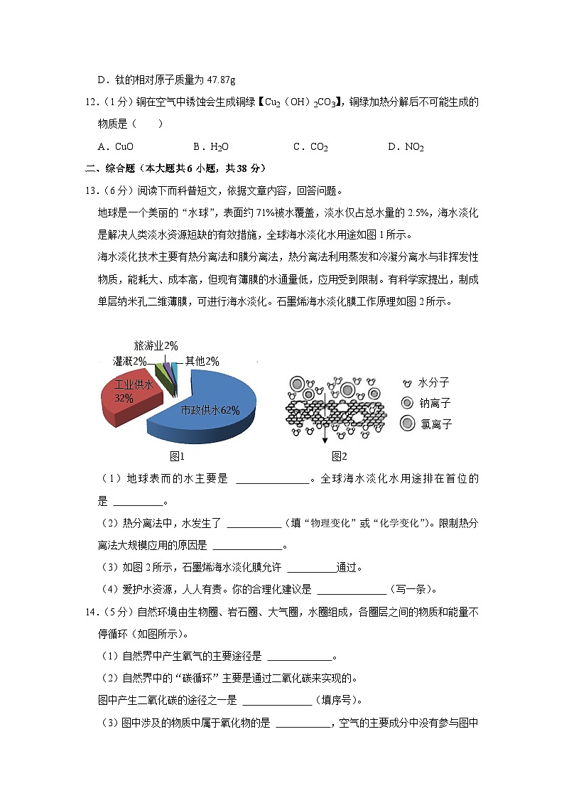 2023-2024学年辽宁省大连市甘井子区九年级（上）月考化学试卷（11月份）03