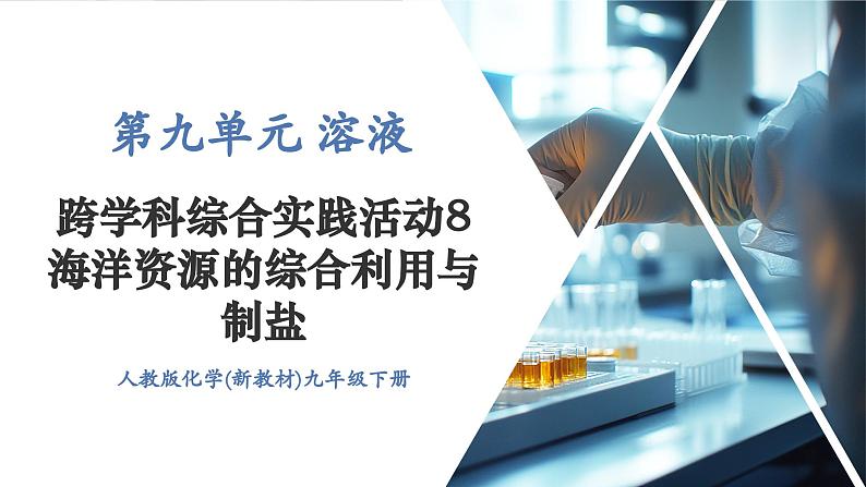 【新教材新课标】人教版九年级下册化学跨学科实践活动8  海洋资源的综合利用与制盐课件(内嵌视频)第1页