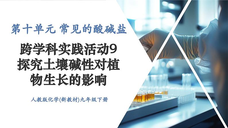 【新教材新课标】人教版九年级下册化学跨学科实践活动9  探究土壤酸碱性对植物生长的影响课件01