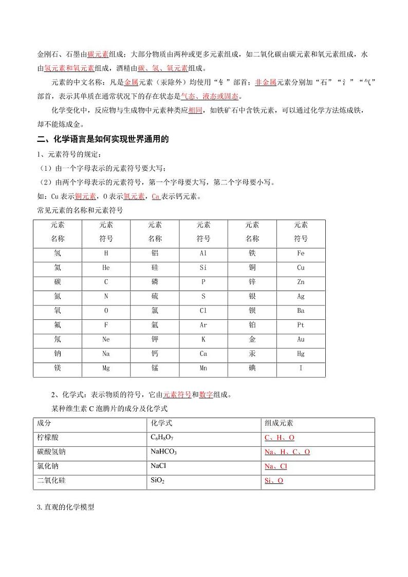 1.2 通用的化学语言-2024-2025学年八年级化学全一册同步学与练（沪教版·上海五四学制2024）第2页