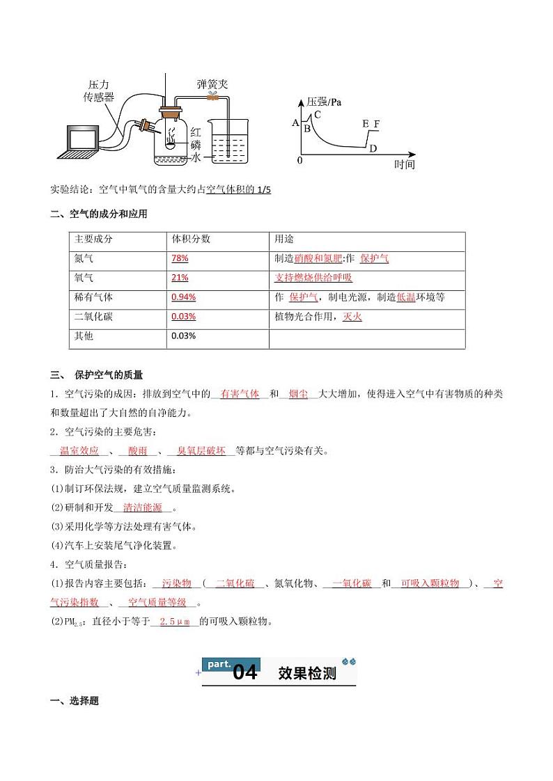 3.1 空气的组成与性质-2024-2025学年八年级化学全一册同步学与练（沪教版·上海五四学制2024）第3页