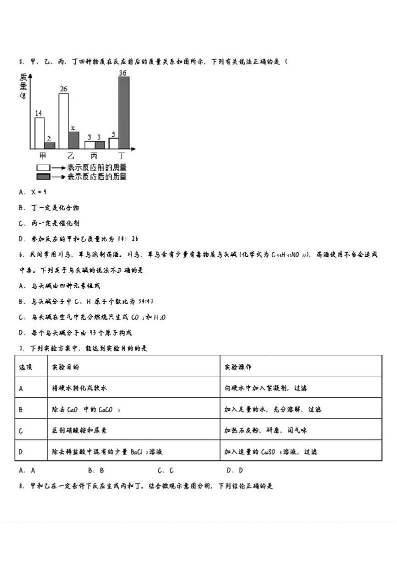2024年河北省高阳县中考一模联考化学试题第2页