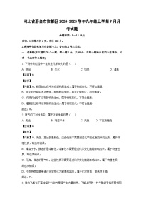 河北省邢台市信都区2024-2025学年九年级上学期9月月考化学试题（解析版）