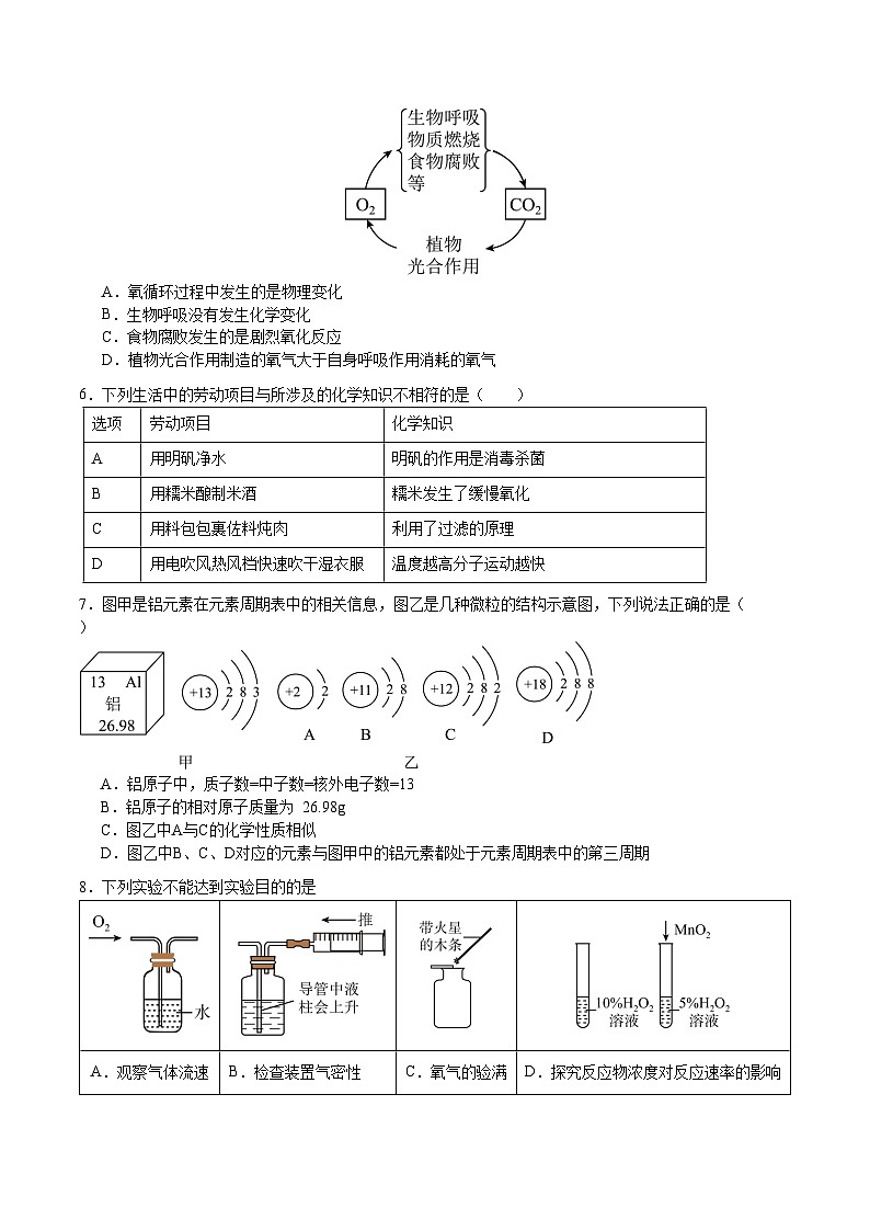 2024-2025 第一学期九年级化学期中考试试卷第2页