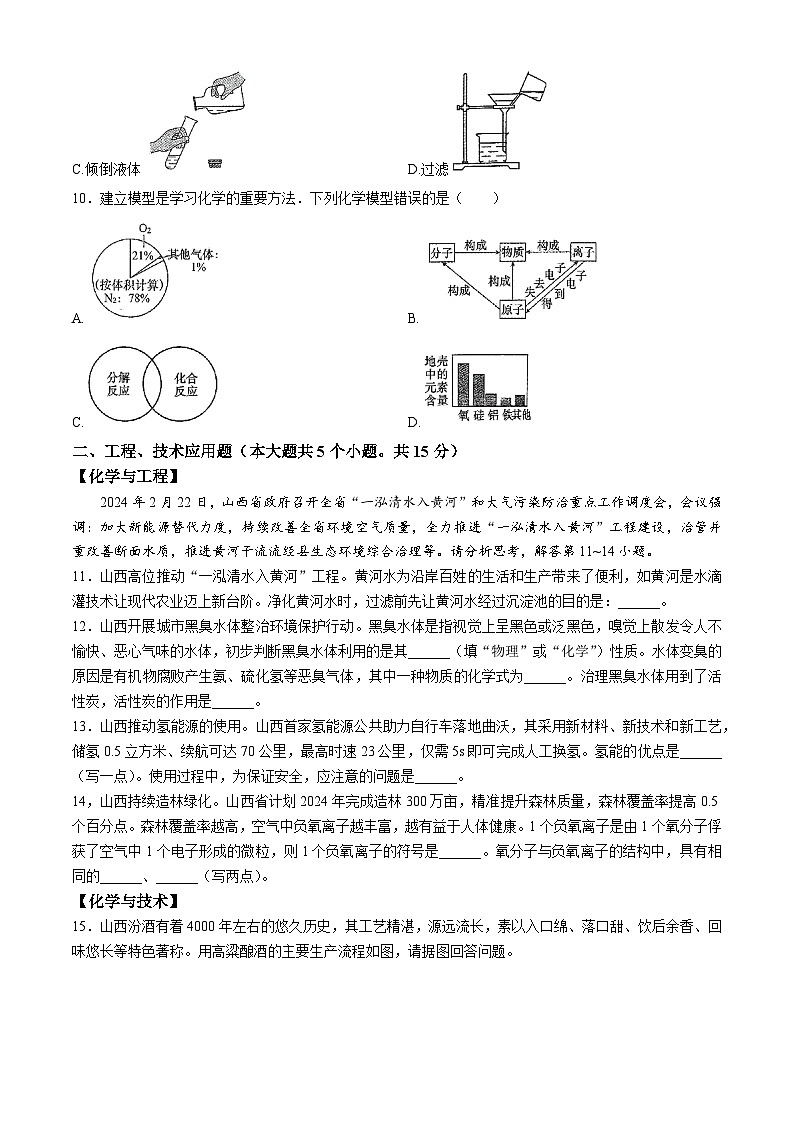山西省晋中市寿阳县多校2024-2025学年九年级上学期期中测试化学试卷第2页