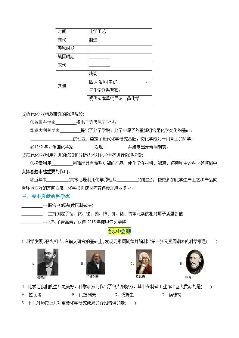 （人教版）2024年初中化学同步讲义第0单元 绪言 化学使世界变得更加绚丽多彩（学生版）第2页