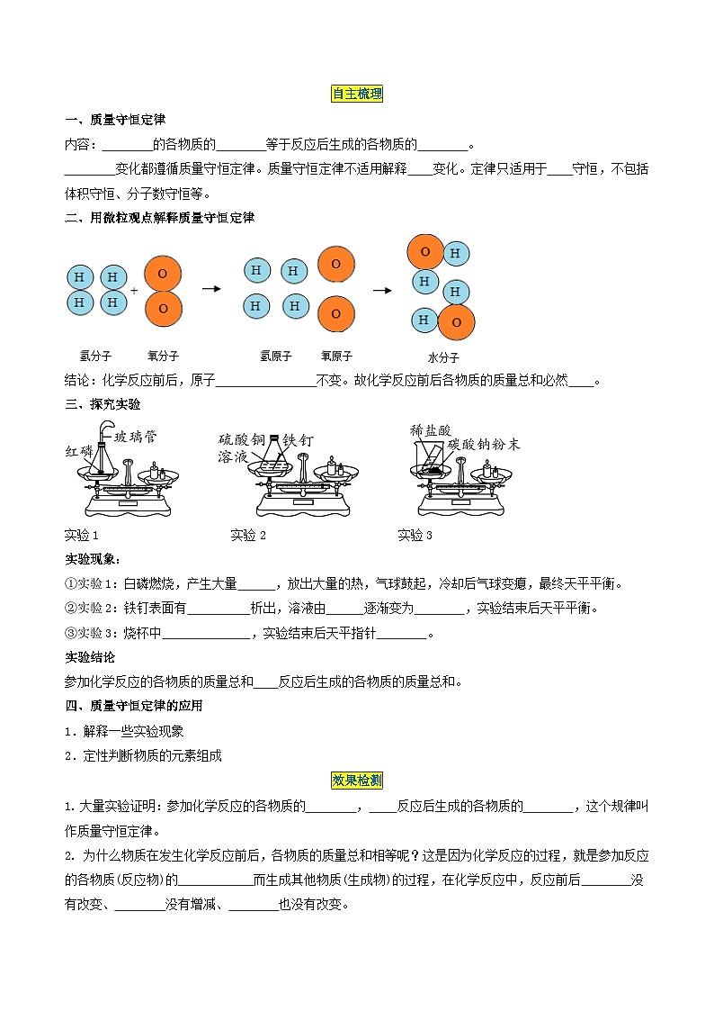 （人教版）2024年初中化学同步讲义第5单元 课题1  质量守恒定律及应用（学生版）第2页