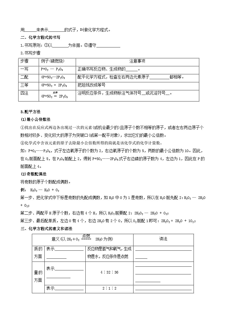 （人教版）2024年初中化学同步讲义第5单元 课题2  化学方程式的书写及应用（学生版）第2页
