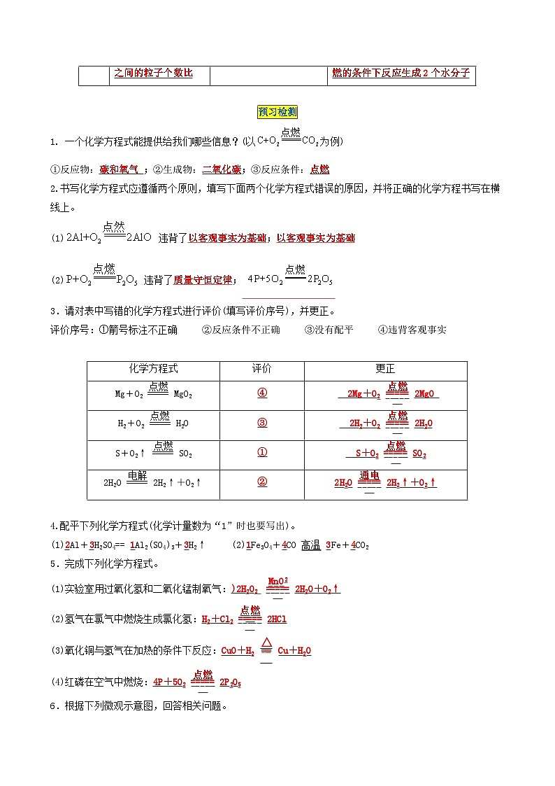 （人教版）2024年初中化学同步讲义第5单元 课题2  化学方程式的书写及应用（教师版）第3页