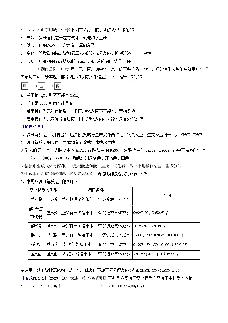 （人教版）2024年初中化学下册同步讲义第11单元  课题1 生活中常见的盐（二）（2份，原卷版+教师版）03