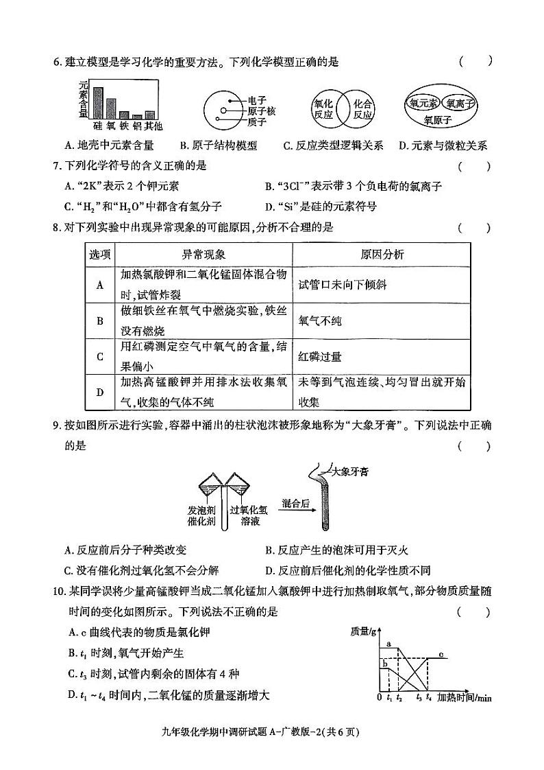 陕西省咸阳市秦都中学2024-2025学年九年级上学期11月期中化学试题第2页