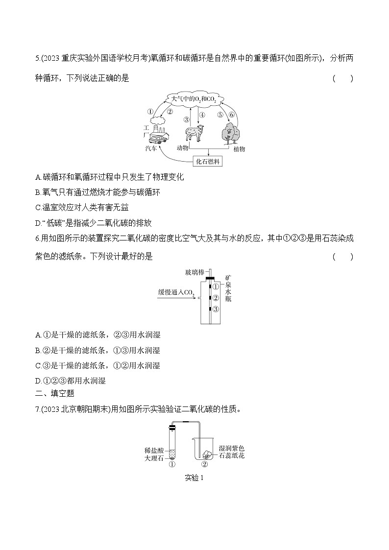 人教版（2024）初中化学九年级上册  第六单元  课题2   碳的氧化物 第1课时　二氧化碳练习题02