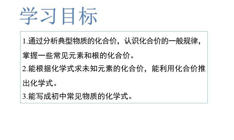 2024人教版初中化学九年级上册第四单元课题3《物质组成的表示——化合价》课件第3页