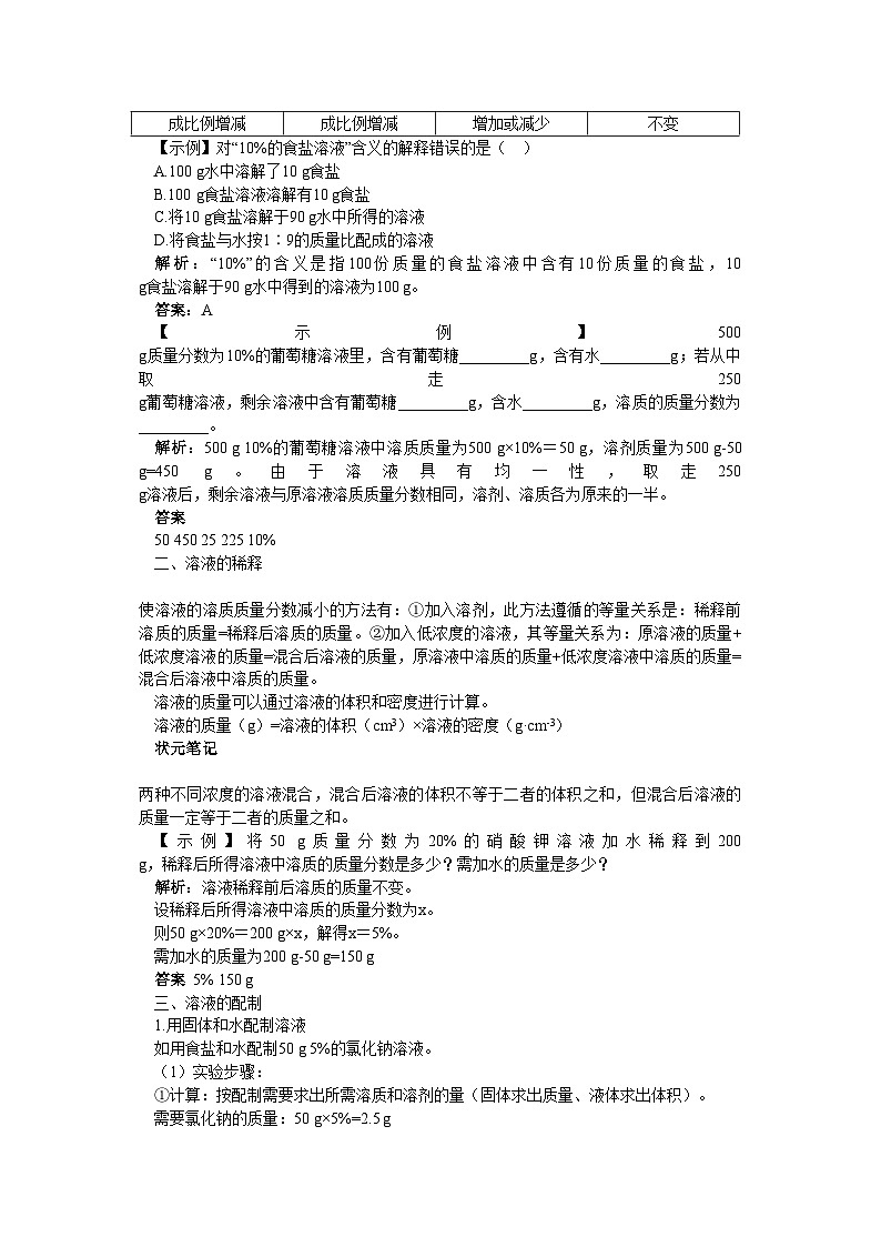 2022年江苏省南京市中考化学第九单元溶液课题3溶质的质量分数同步学习第2页