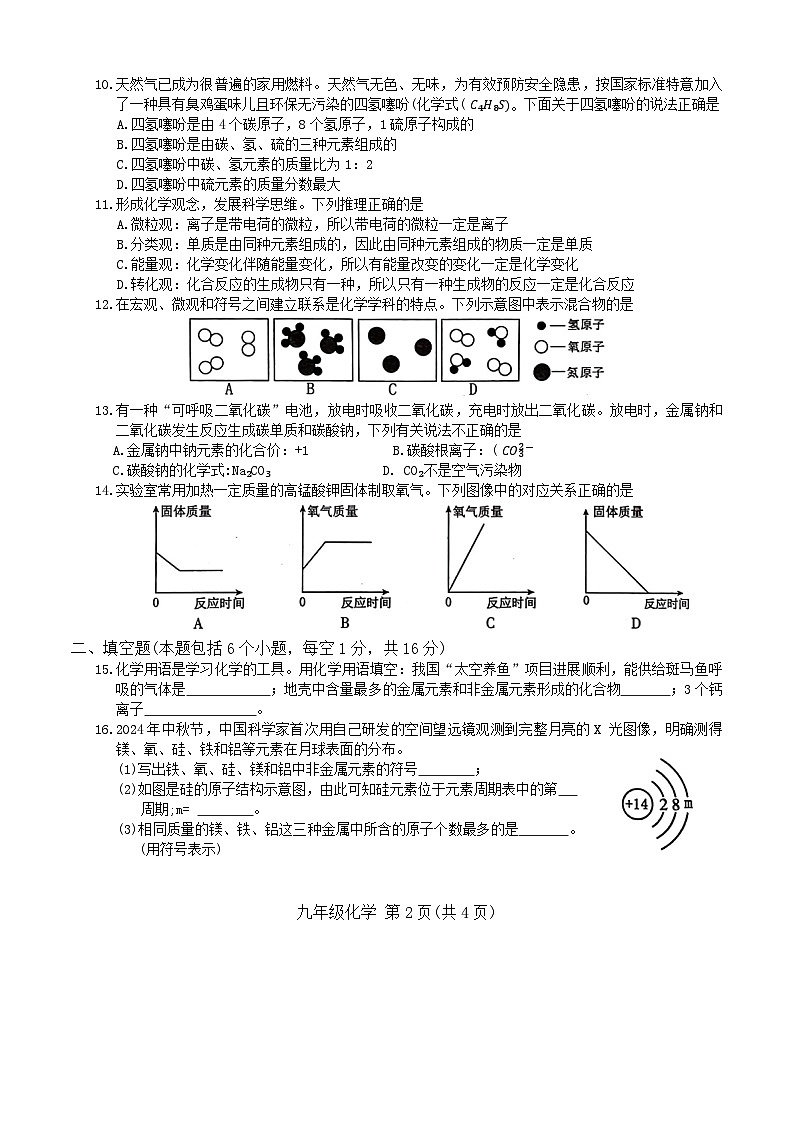 河南省洛阳市伊川县2024-2025学年九年级上学期11月期中考试化学试题第2页