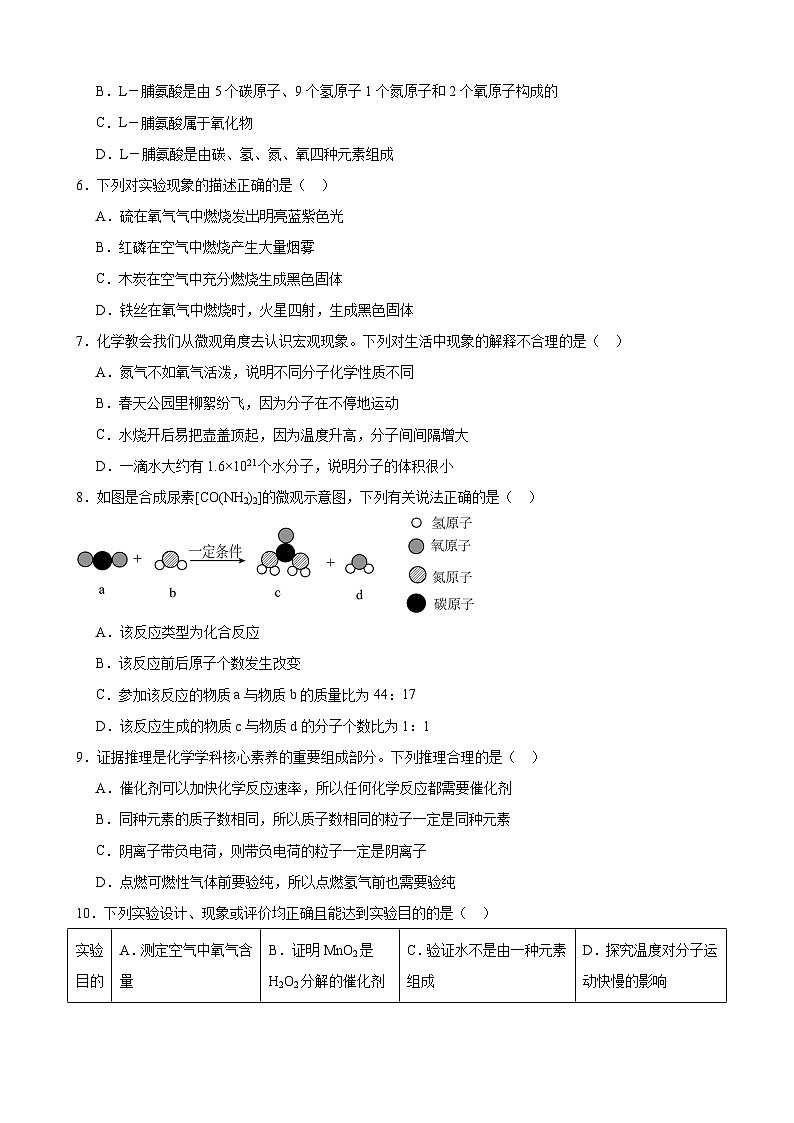 安徽省合肥市海顿学校2024~2025学年九年级上学期化学期中模拟试题02