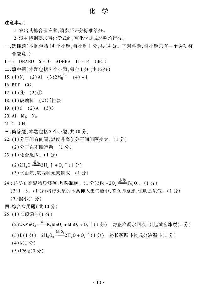 河南省鹤壁市2024--2025学年九年级上学期期中教学质量调研测试化学试题01