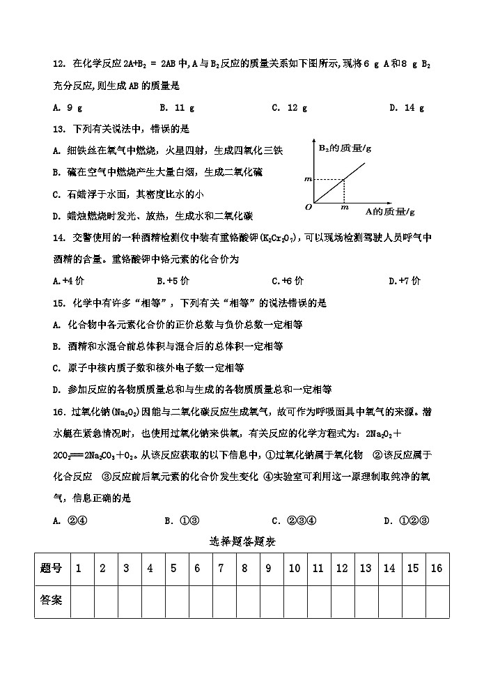 河北省秦皇岛市卢龙县2024-2025学年九年级上学期期中化学试题第3页