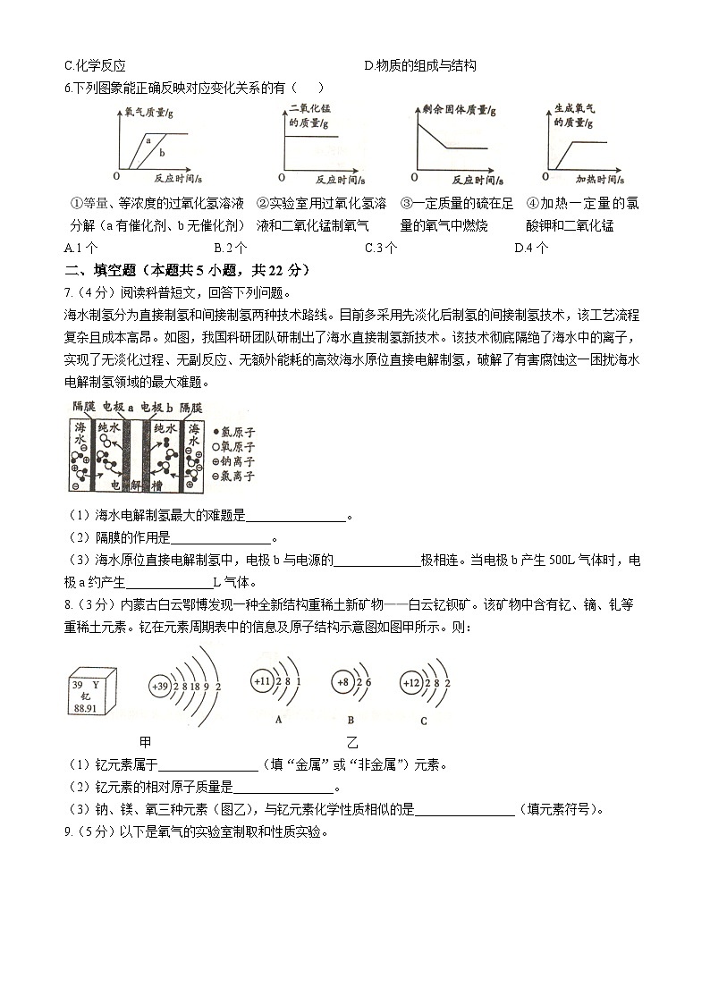 内蒙古自治区乌兰察布市初中联盟校2024-2025学年九年级上学期期中素养评价化学试题第2页