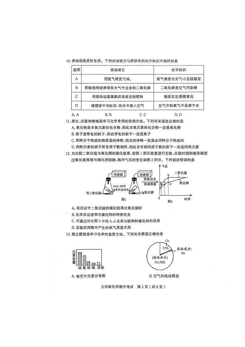 电白区2024-2025学年第一学期九年级化学期中考试试题第3页