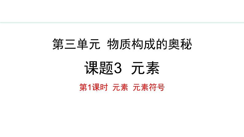 人教版（2024）九年级化学上册3.3元素第一课时课件第1页