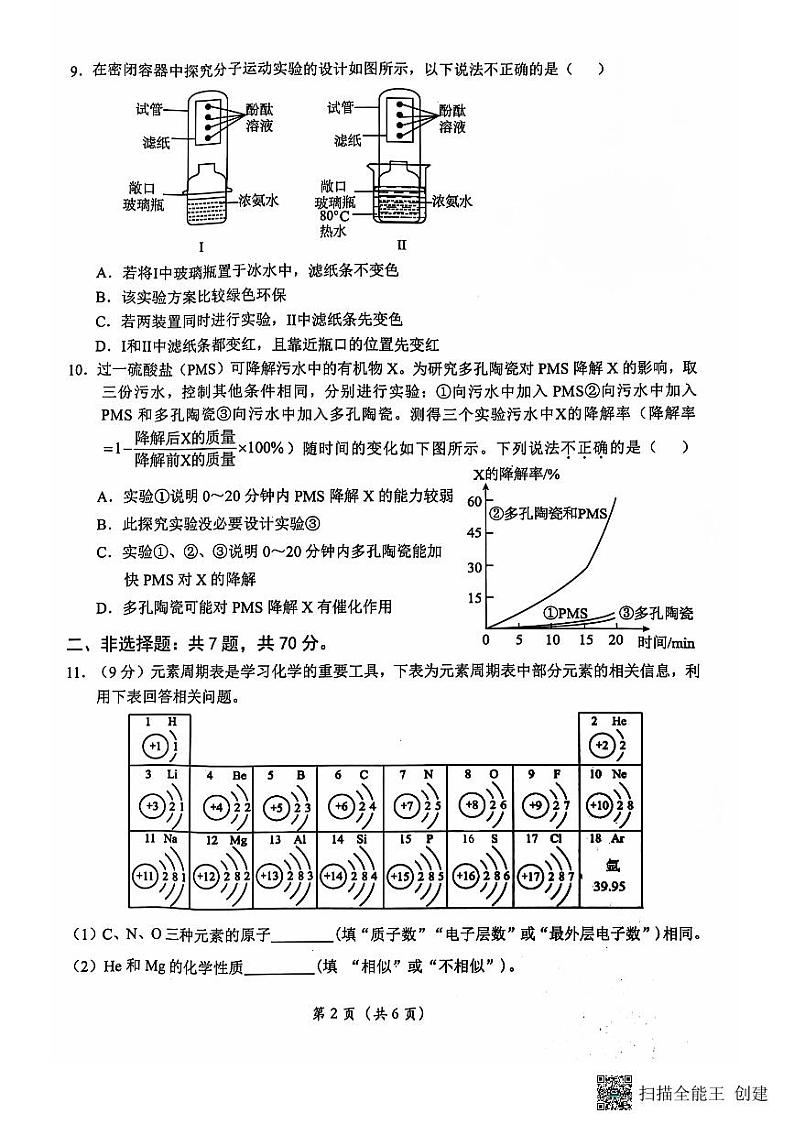 九年级化学试题第2页