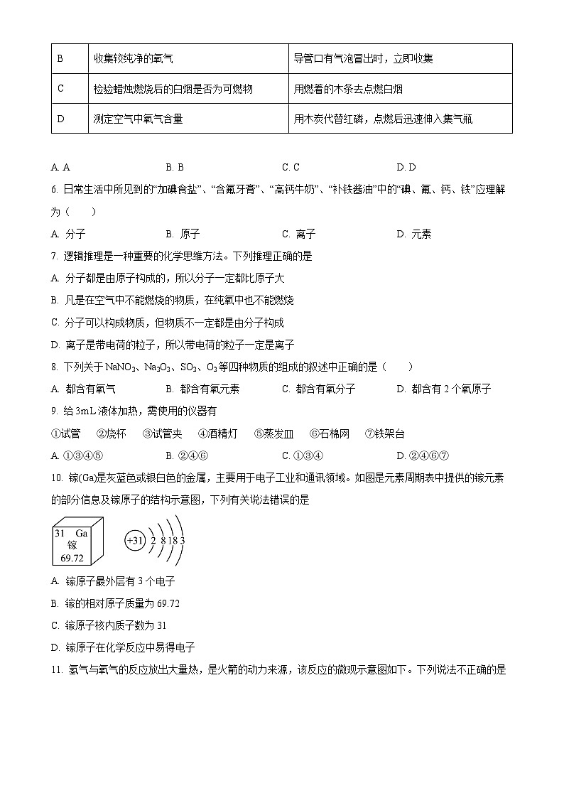 湖南省娄底市双峰县2024-2025学年九年级上学期11月期中化学试题（原卷版）第2页