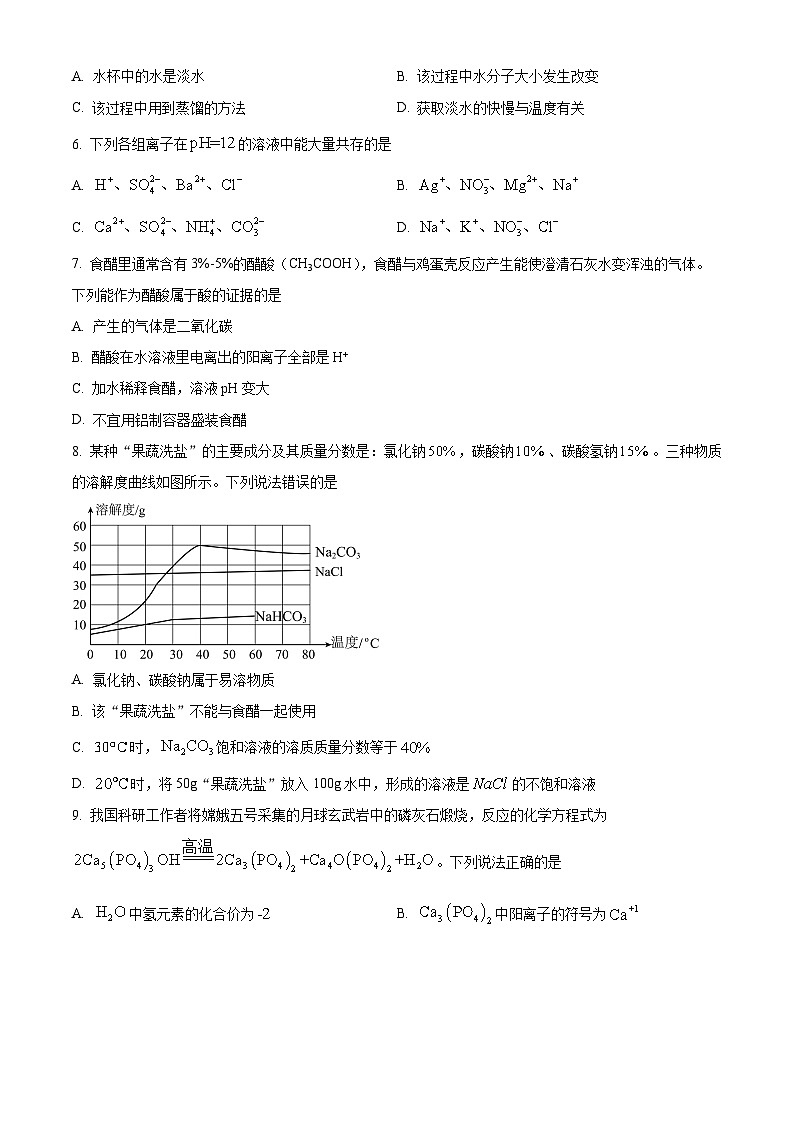 解析：山东省威海乳山市2024-2025学年九年级上学期期中考试化学试题（原卷版）第2页