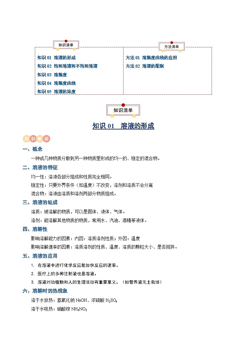 中考化学一轮复习知识梳理讲义专题06 溶液（解析版）第2页