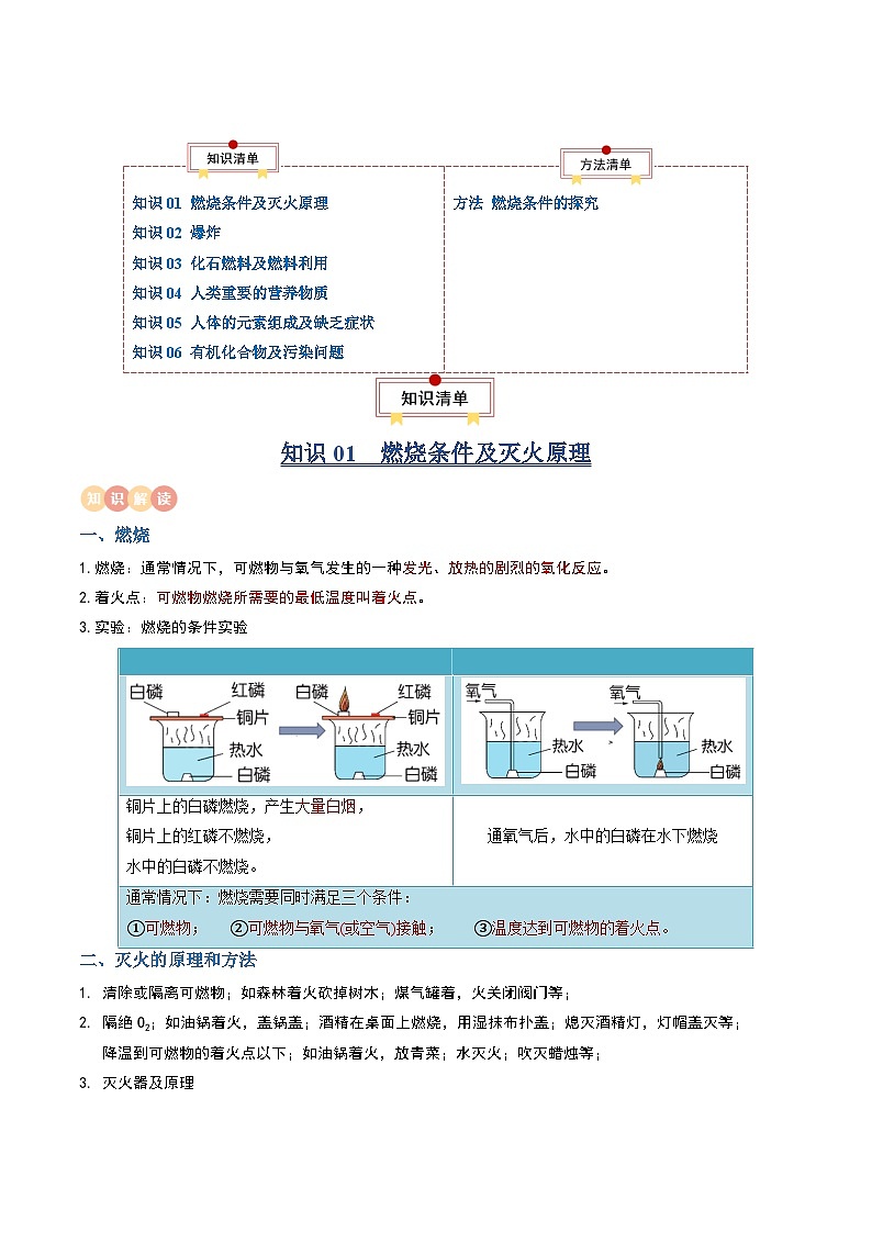 中考化学一轮复习知识梳理讲义专题10 燃料及其应用  化学与生活（原卷版）第2页