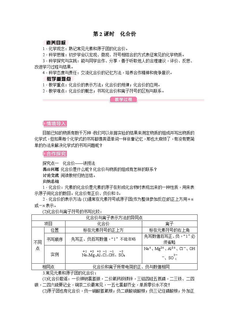第2课时 化合价第1页