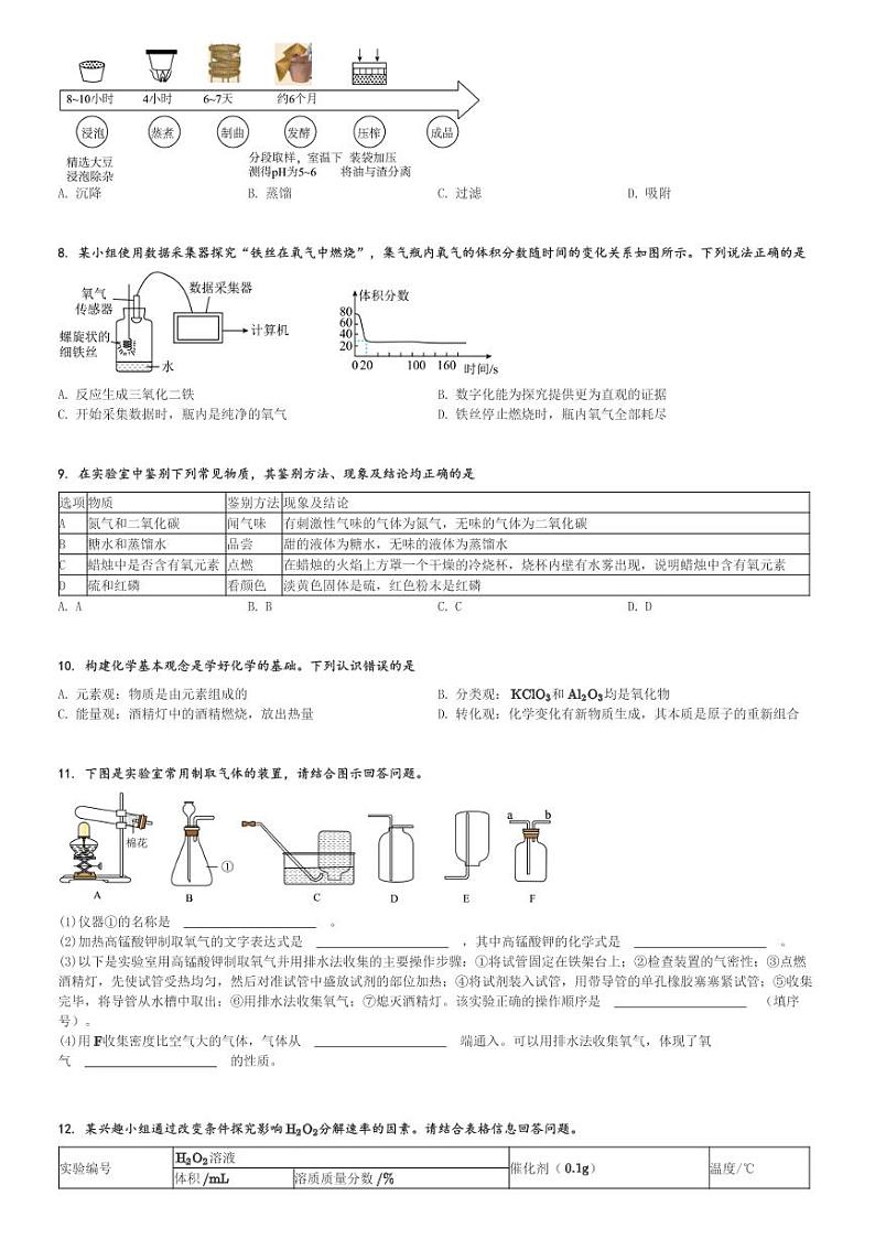 2024～2025学年山东菏泽定陶区初三(上)期中化学试卷[原题+解析]第2页