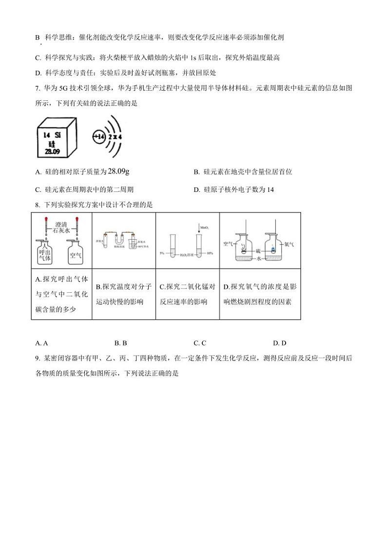 福建省福州市台江区福州华伦中学2024～2025学年九年级(上)期中化学试卷(含答案)第2页
