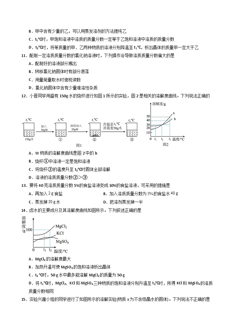 第九单元 溶液-初中化学九年级下册 知识点梳理+单元测试（人教版2024）03