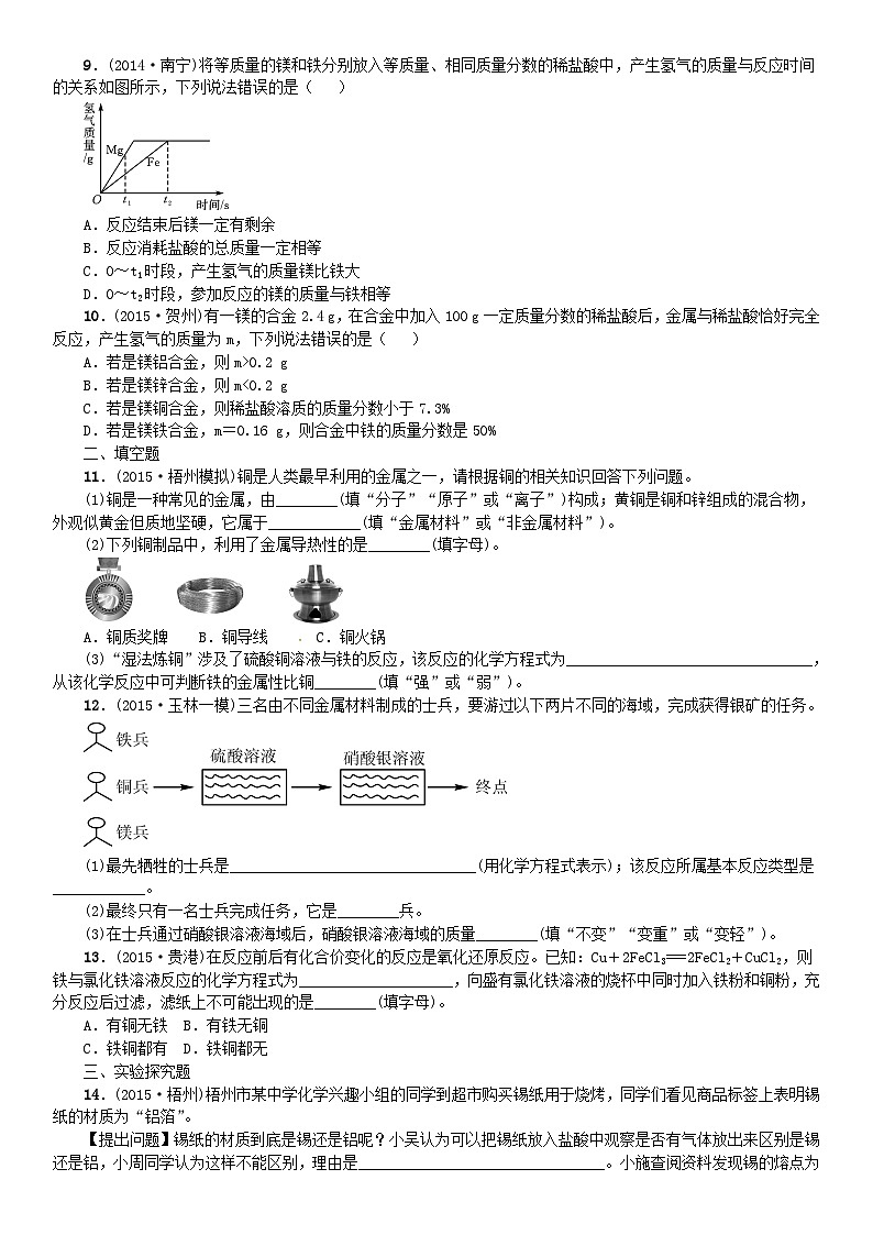 第八单元《金属和金属材料》过关检测-2024-2025学年初中化学九年级下册人教版配套试卷第2页