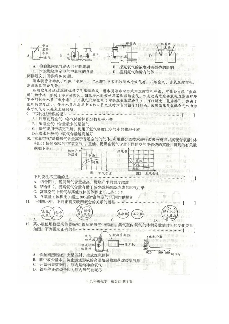 安徽省六安市叶集区实验学校2024_2025学年九年级上学期10月份月考化学试卷第2页
