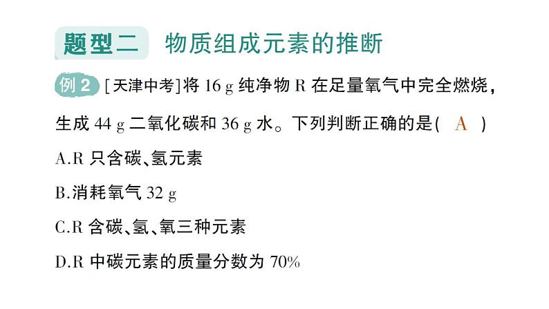 初中化学新人教版九年级上册第五单元专题二 质量守恒定律的应用作业课件2024秋第5页