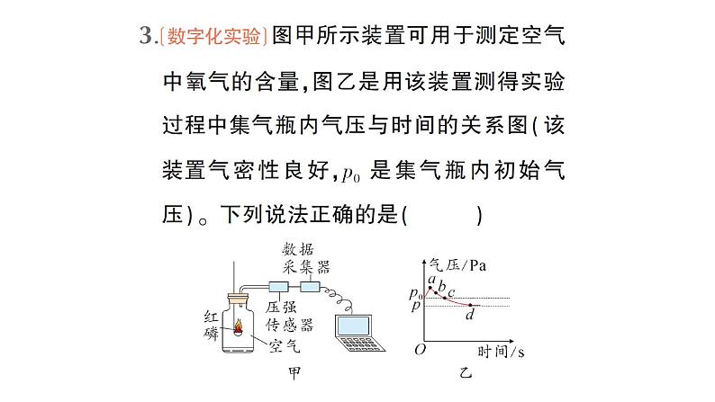 初中化学新人教版九年级上册第二单元微专题二 空气中氧气含量的测定作业课件2024秋04