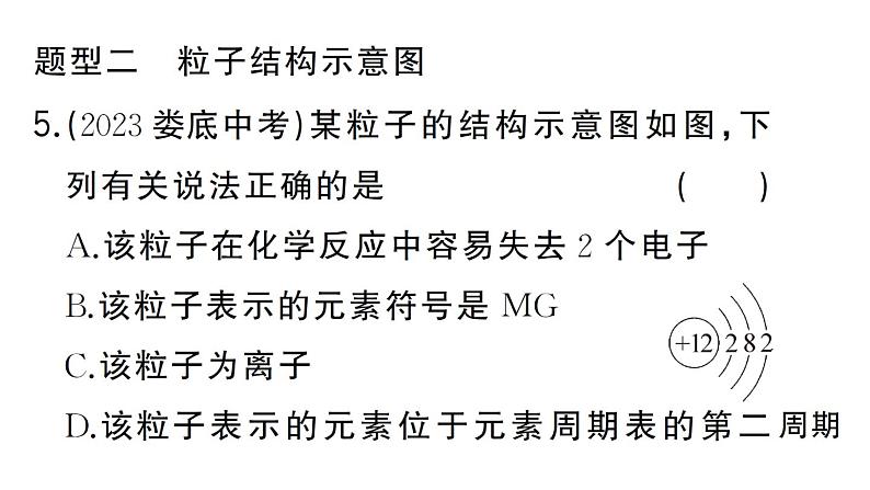 初中化学新人教版九年级上册第三单元专题一 分子、原子、离子和元素作业课件（2024秋）第7页