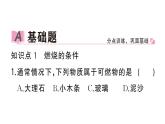 初中化学新人教版九年级上册第七单元课题1第一课时 燃烧的条件及调控 灭火的原理和方法作业课件（2024秋）