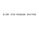 初中化学新人教版九年级上册第二单元课题1第二课时 空气是一种宝贵的资源 保护大气环境作业课件（2024秋）